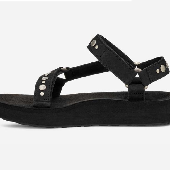 Barely worn Teva Black Sandals with Studded Straps - Picture 3 of 6